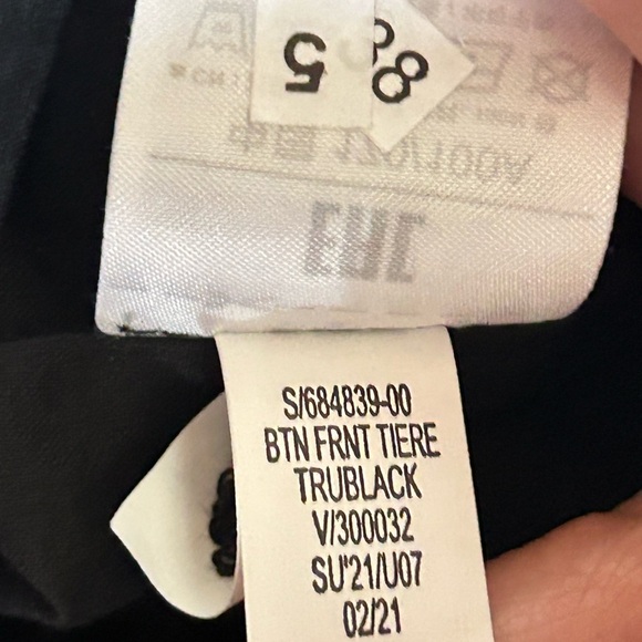 GAP Button Front Tiered Shift Dress Black 100%Cotton Prairie Festival Women Sz L - Picture 12 of 13